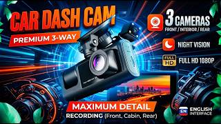 3-Camera Car Dash Cam: Full HD Coverage with Wi-Fi — Your Driving Guardian! screenshot 2