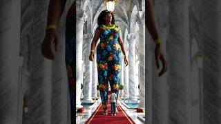 A Giantess Walks The Marble Palace Hall