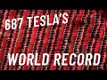 World record tesla light show in finland  incredible 687 cars official