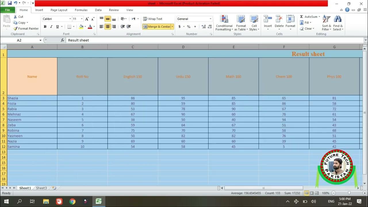 Lecture 10 Use of Format Menu in MS Excel 2010 YouTube