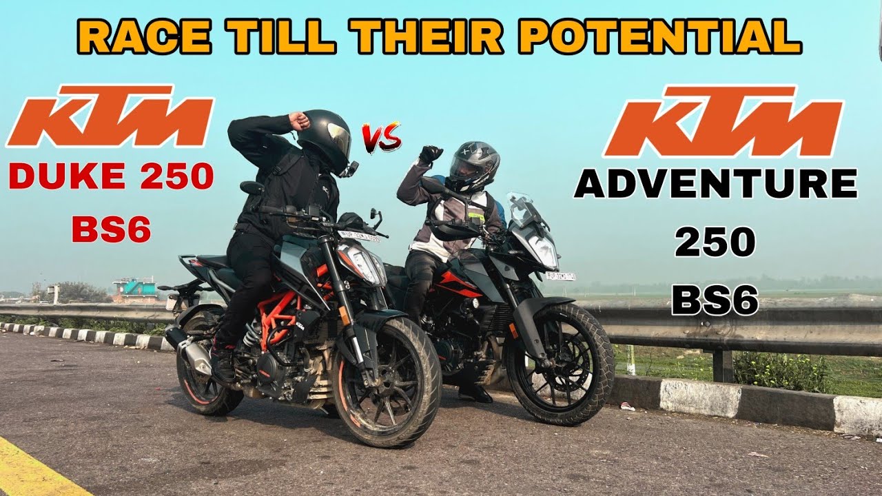 KTM 250 ADVENTURE VS KTM DUKE 250 [ RACE TILL THEIR POTENTIAL ]