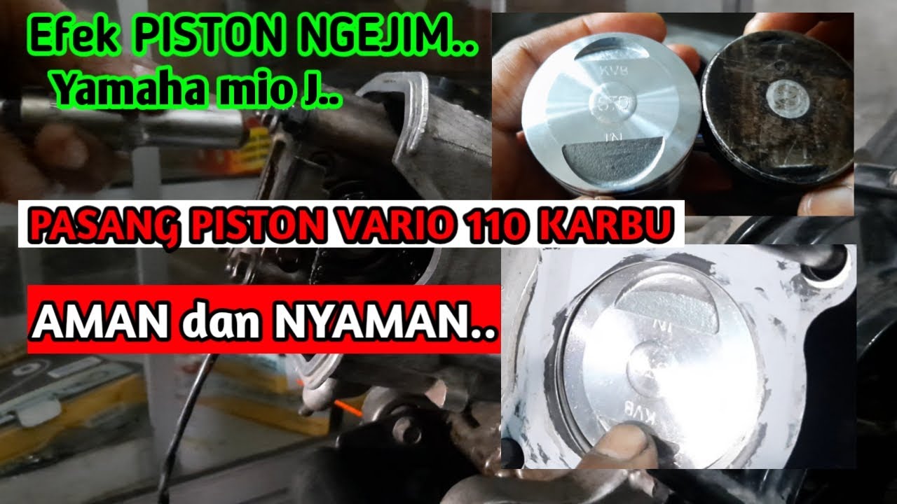 PASANG PISTON VARIO 110 KARBU KE MIO J//CARA AMAN PASANG PISTON VARIO KWB KE YAMAHA MIO J