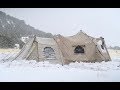 Living Off-Grid in a Tent w/ Wood Stove: Finally a SNOWSTORM! Also, my Water Source and Camp Tour