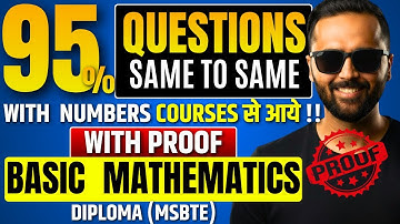 Basic Mathematics (Diploma MSBTE) में 95% Questions Same-to-Same हमारे Courses से आए हैं—WITH PROOF!