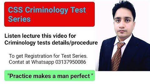 CSS Criminology Test Series l Join Test sessions and do practice l Practice makes a man perfect