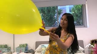 Yellow Oval Balloon See How It Pops