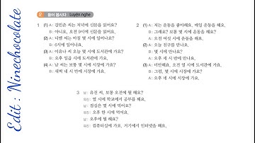 Sơ cấp 1  Bài 5   하루 일과   File nghe giáo trình tiếng hàn tổng hợp