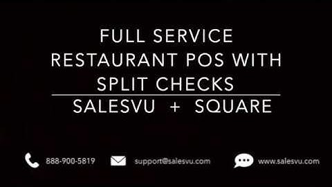 SalesVu Full Service Restaurant POS with Split Checks