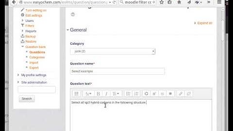 Creating Chemistry Selection Problems in Moodle