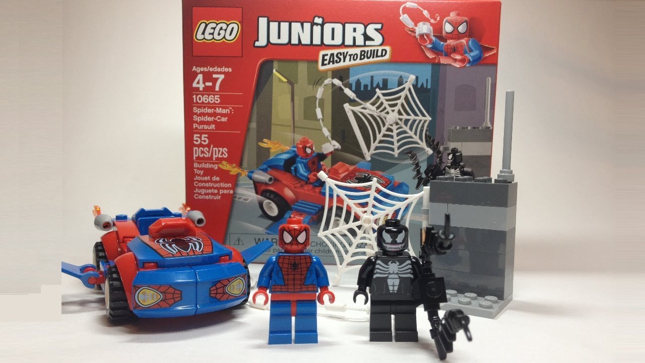 LEGO Juniors Spider-Car Pursuit Review 10665 - YouTube