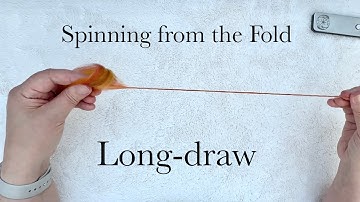 Questionable Blend 6 - Blaze from World of Wool. A Close-up of Long-draw Spinning from the Fold