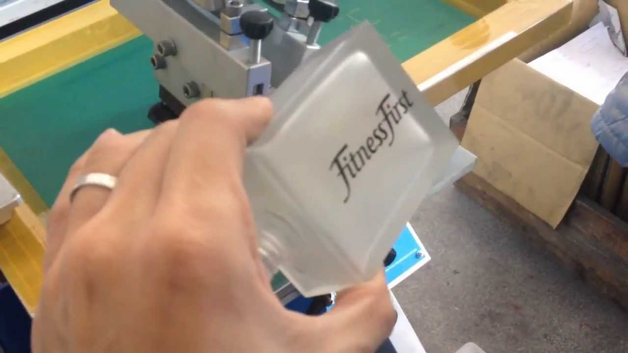 screen printing machine on squre flat perfume glass bottles YouTube