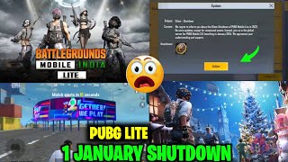 PUBG MOBILE LITE SHUTDOWN 😭 1 JANUARY 2024 ?