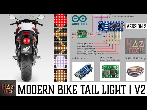 Modern Bike Tail Light V2 LED Matrix