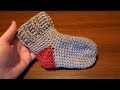 Простые носки крючком (пятка оформляется в конце вязания)