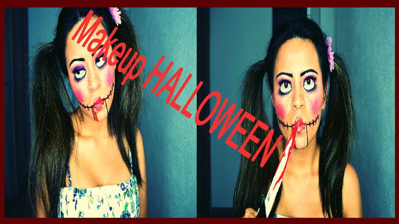 TUTO Halloween n°1 Poupée maléfique / Evil Doll makeup - YouTube