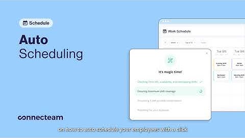 Connecteam | Job Schedule | Auto Scheduling