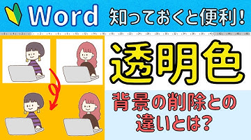 Word 【透明色の設定】 画像の白い部分を簡単に消す方法！背景の削除との違いについて