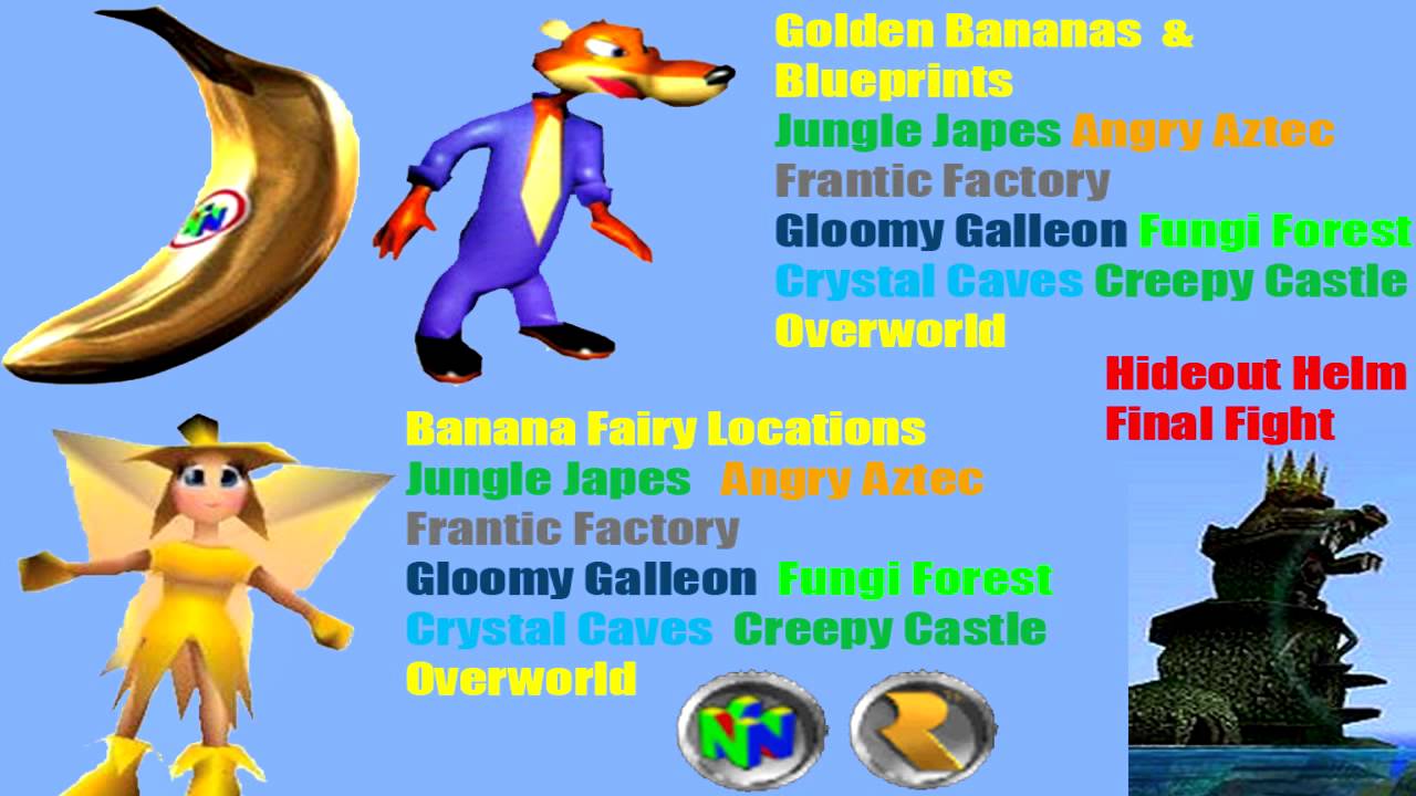 Donkey Kong 64: World/Banana Fairy/Coin Select Screen - YouTube