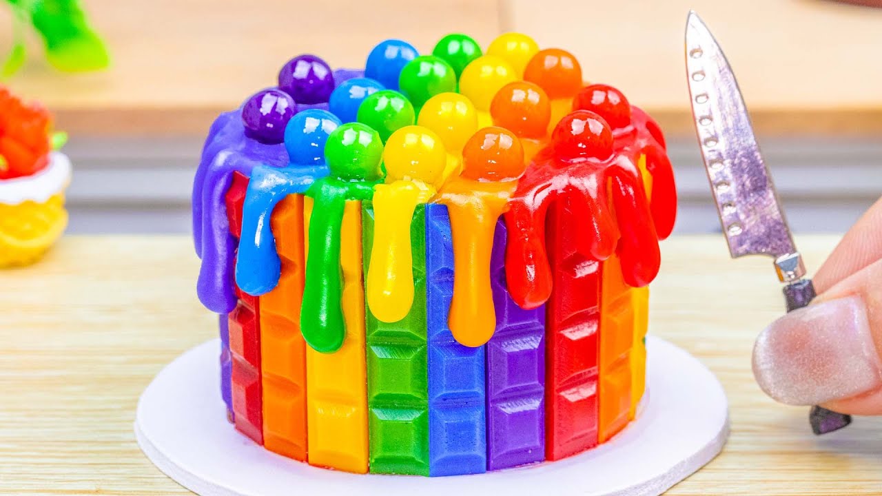 Amazing Rainbow Cake 🌈 How to make Mini Rainbow Chocolate Cake Decorating |1000+ Miniature Ideas
