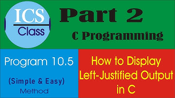 program 10.5 | ics class | part 2 | c programming | left-justified output | Chaudhary M Shafiq