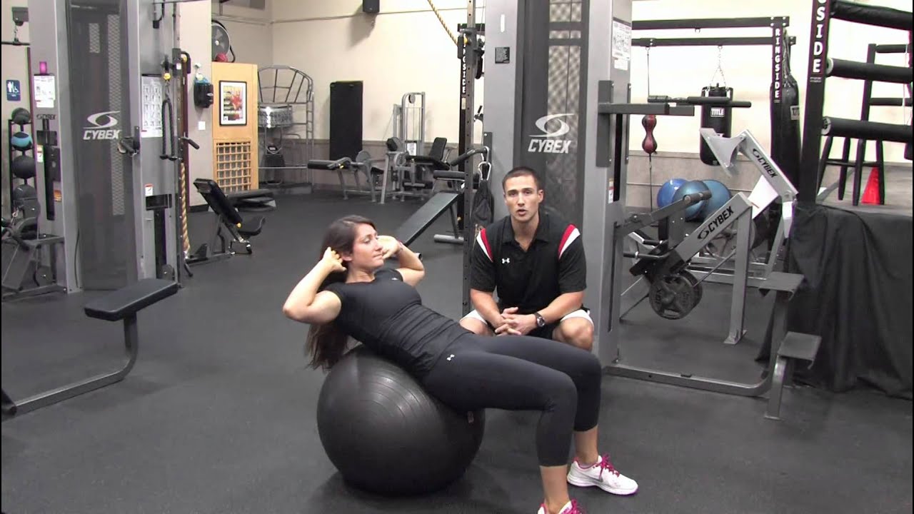Weight Training How Do I Do Crunches on an Exercise Ball? YouTube