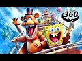 SpongeBob &amp; Freddy Fazbear Roller Coaster 360 Video