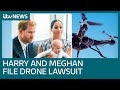 Harry and Meghan file privacy lawsuit after drone allegedly flown over their LA home | ITV News