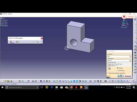 creating solid model and multi-view drawing using CATIA V5 for begginers