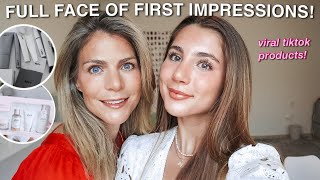 FULL FACE OF FIRST IMPRESSIONS *VIRAL TIKTOK skincare &amp; makeup products you need!*