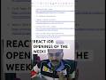 React Job Openings of the Week!!! #react #jobs #reactjob #frontendjob #javascriptjobs #frontendjobs