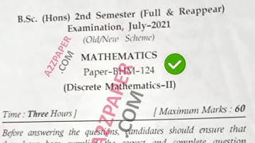 Mdu BSc Hons 2nd Sem Discrete Mathematics Question Paper 2021