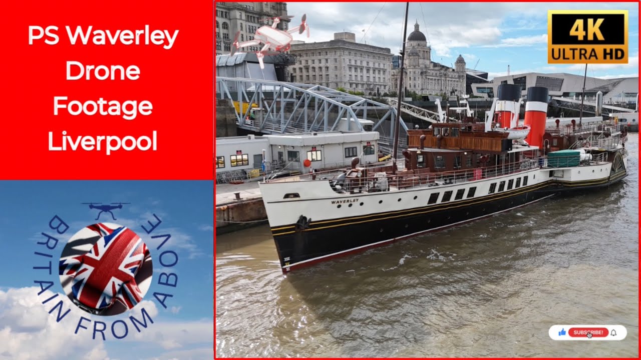 PS Waverley departing Liverpool | Drone footage |  #fyp #liverpool @WaverleyExcursions1