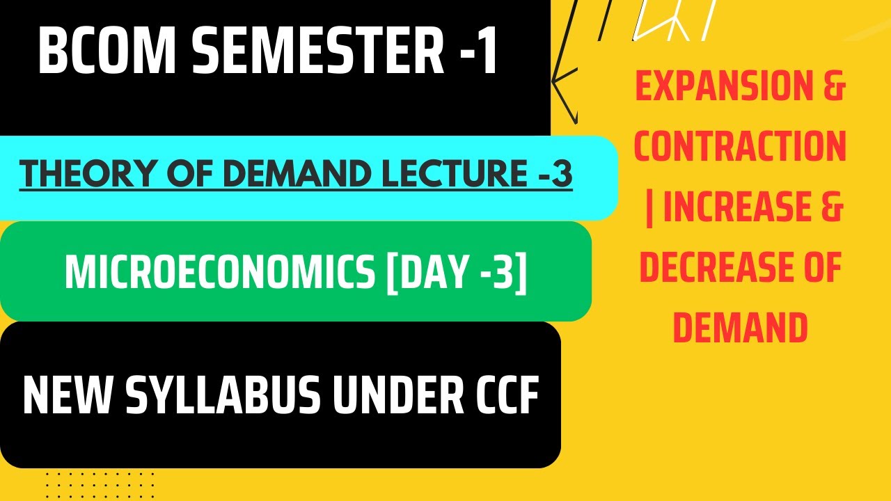 DEMAND || DAY -3|| Microeconomics -Iec 3|| CU Bcom Ist Semester New Syllabus 2023|