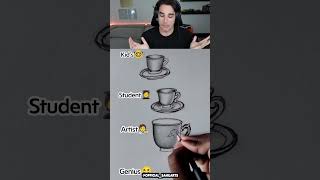 How To Draw A Cup Noob Vs Pro #Shorts