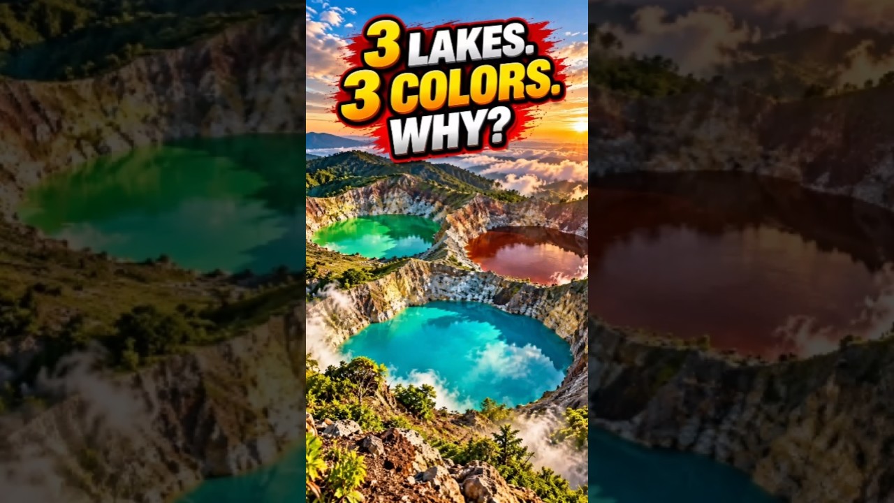 Indonesia Has 3 Lakes That Change Color 🇮🇩🌋 | Kelimutu #Shorts