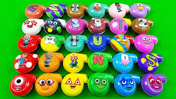 Finding Numberblocks with Alphabet Lore SLIME in Mini The Whistle Colorful Mix, ASMR