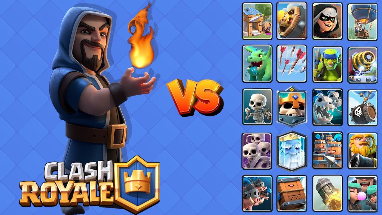 WIZARD vs ALL CARDS | Clash Royale - Royal OVS