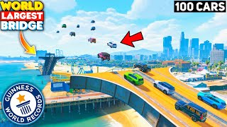 GTA 5: Indian Cars Vs World Longest Bridge Jump 😱 LARGEST JUMP EVER!🔥 GTA 5 MODS!