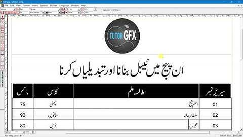 Inpage Table Detailed Class | inpage mai table kesy banaye | inpage ان پیج | اردو |  ٹیبل کلاس