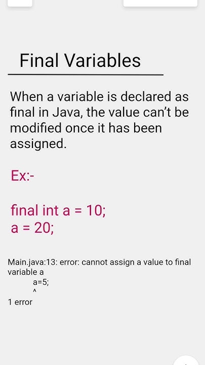 Final Variable In Java #javainterview #javainterviewquestionsandanswers ...
