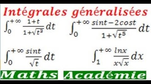 Intégrales généralisées Etude de quelques exemples
intégrale maths 
exercices sur les intégrales