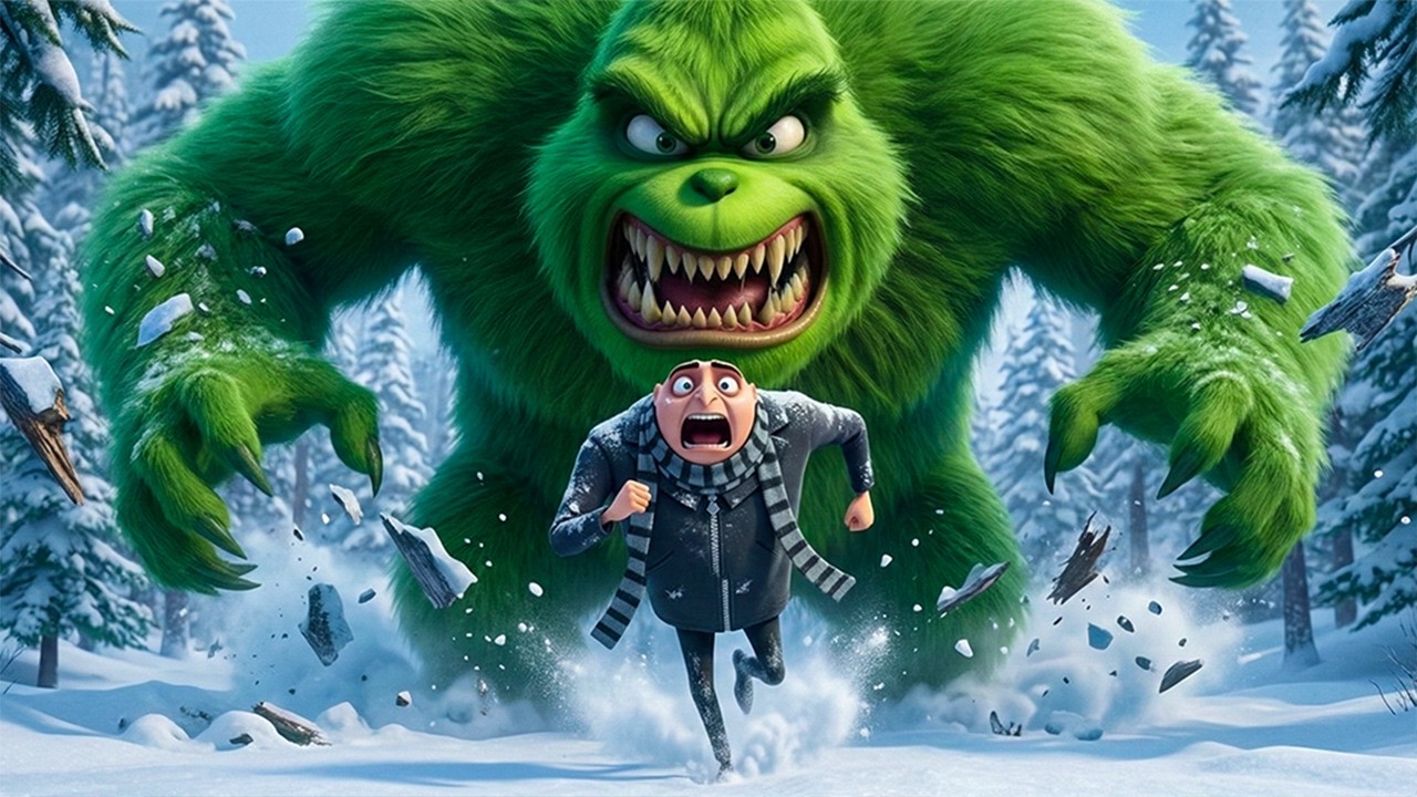 Grinch Monster VS Tiny Gru 😱 A terrifying battle! | Funny Minions Cartoon
