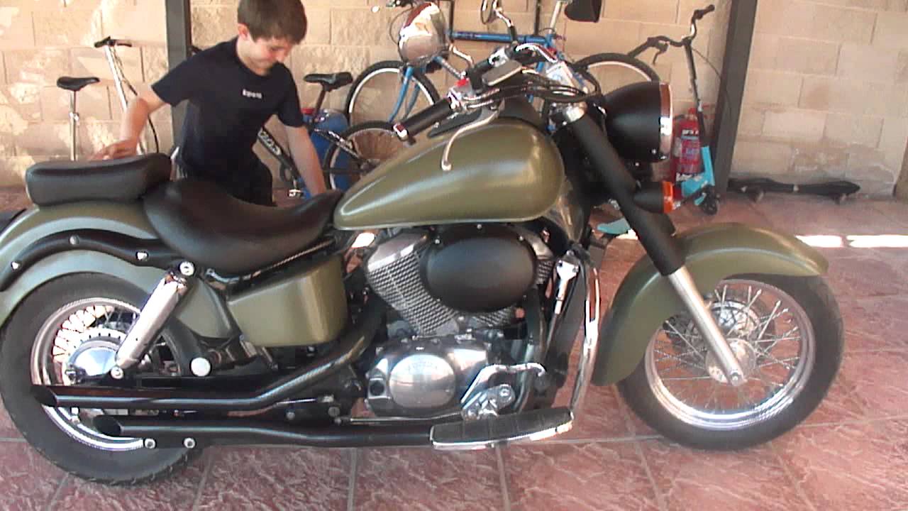 Honda Shadow 750 customizada Militar - YouTube Honda Shadow 750 customizada Militar - YouTube