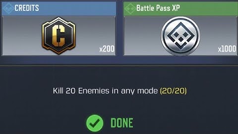 Call Of Duty Mobile Kill 20 Enemies in any mode Task Complete