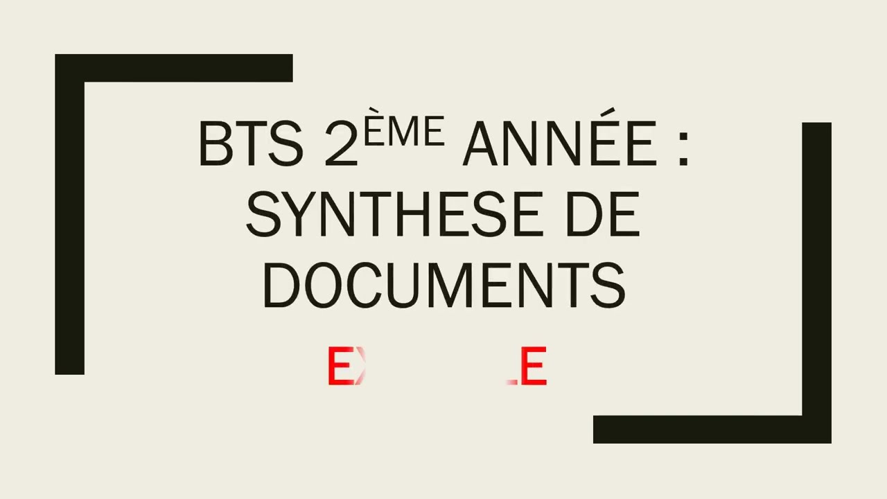 Synthèse Dans Ma Maison Bts Corrigé