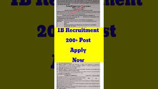 IB Recruitment  2024 | Intelligence Bureau Recruitment 2024 | IB Vacancy 2024 | Govt Job Vacancy