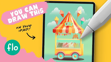 You Can Draw This Ice Cream Shop in PROCREATE - Step by Step Procreate Tutorial