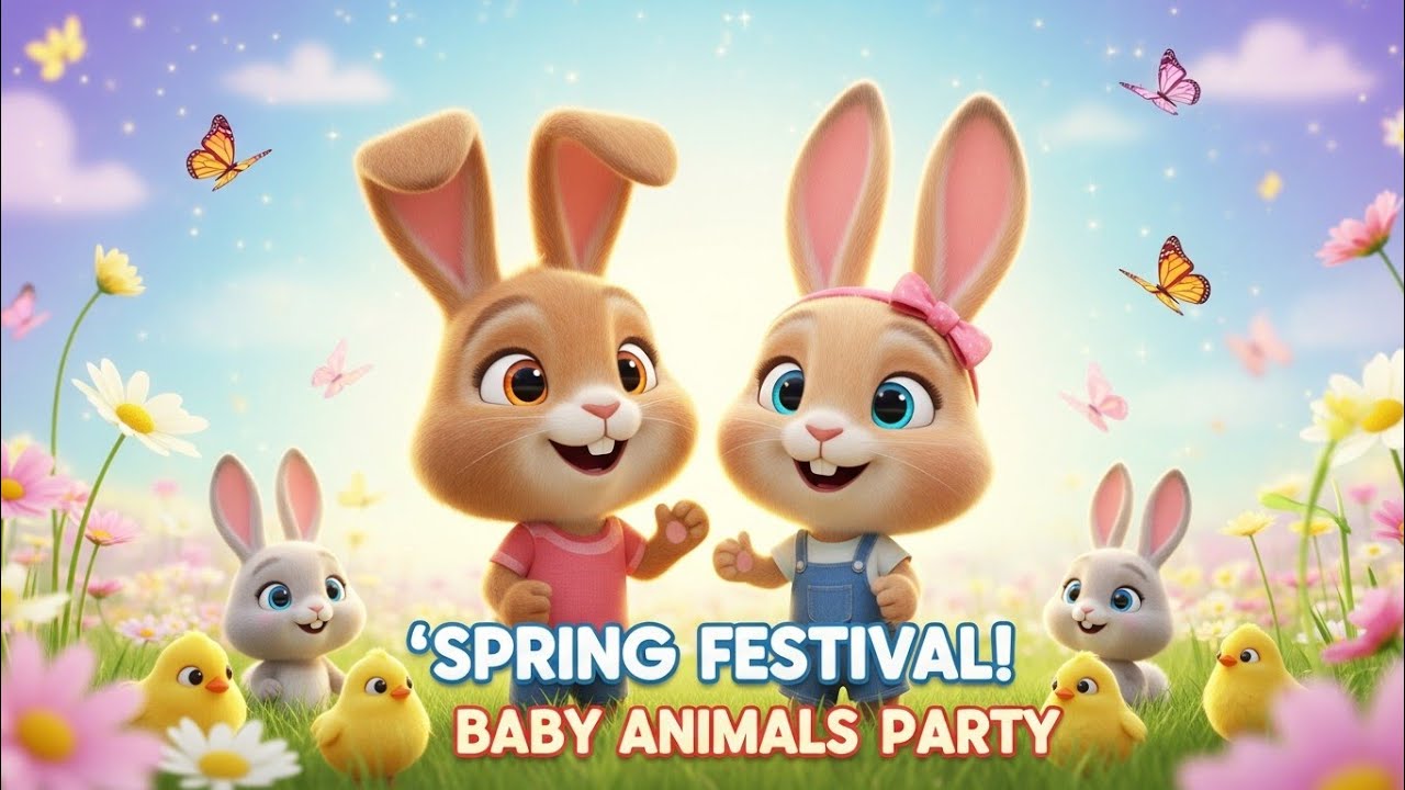 Spring Baby Animals Party 🐥🐰 | Kids Festival Fun/Rabbit kids tv 
