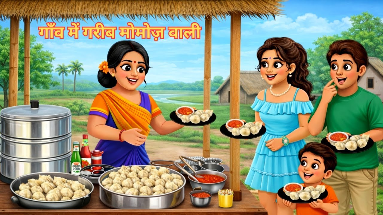 गाँव में गरीब मोमोज़ वाली | Gareeb Momos Wali | Moral Stories | Hindi Kahaniya | Bedtime story